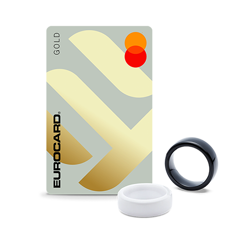 Eurocard Gold og betalingsringer for Fidesmo Pay.